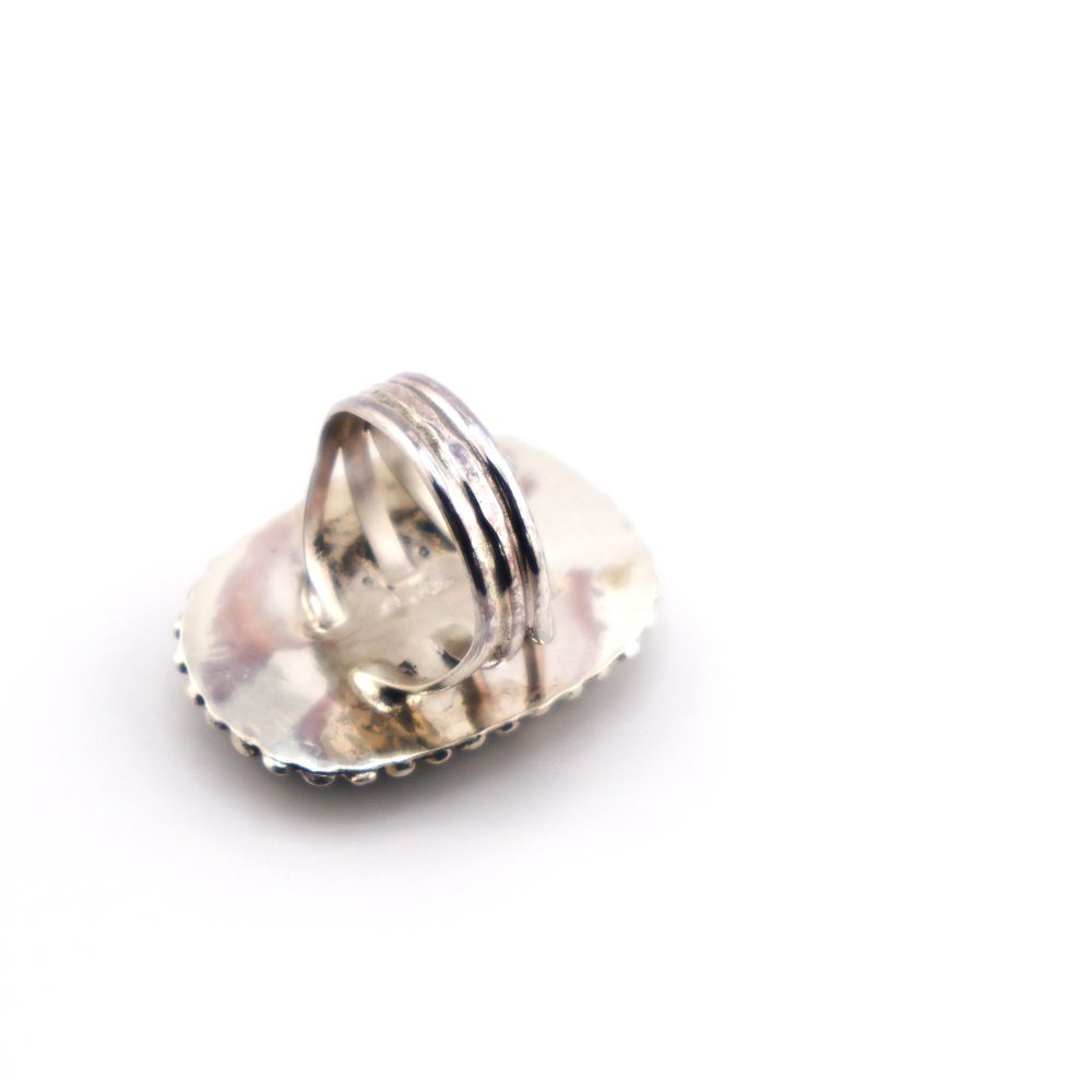 Native American Jasper Zebra Ring Navajo Handmade Jewelry Sterling Sz 8.5 US** - Picture 12 of 13